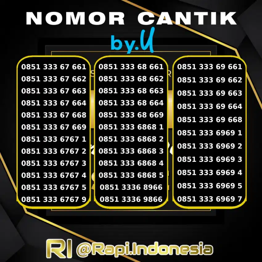 Perdana Nomor Cantik  Triple 333 by.U Kartu Tanpa Masa Aktif