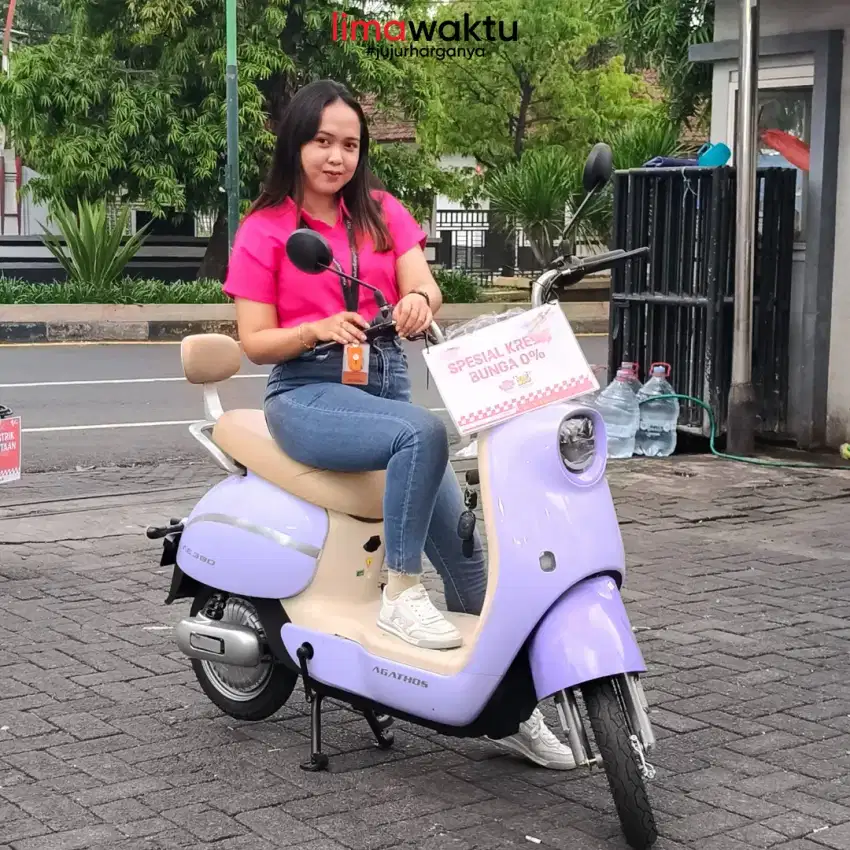 SEPEDA LISTRIK AGATHOS MODEL SCOOPY SPECIAL PROMO GRATIS POMPA