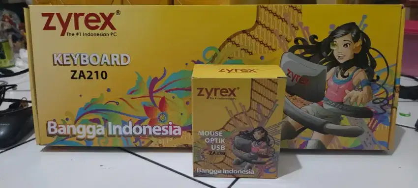 Keyboard USB Zyrex ZA210 & Mouse USB Zyrex ZA330 kondisi NEW stok lama