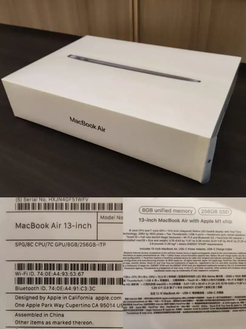 Macbook Air M1 8 256