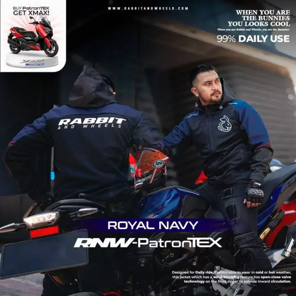 JAKET RABBIT AND WHEELS PATRONTEX ROYAL NAVY ORIGINAL