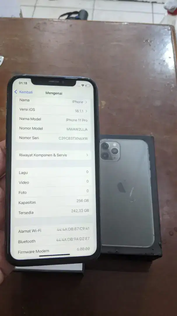 Iphone 11 pro 256GB fullset jaringan off