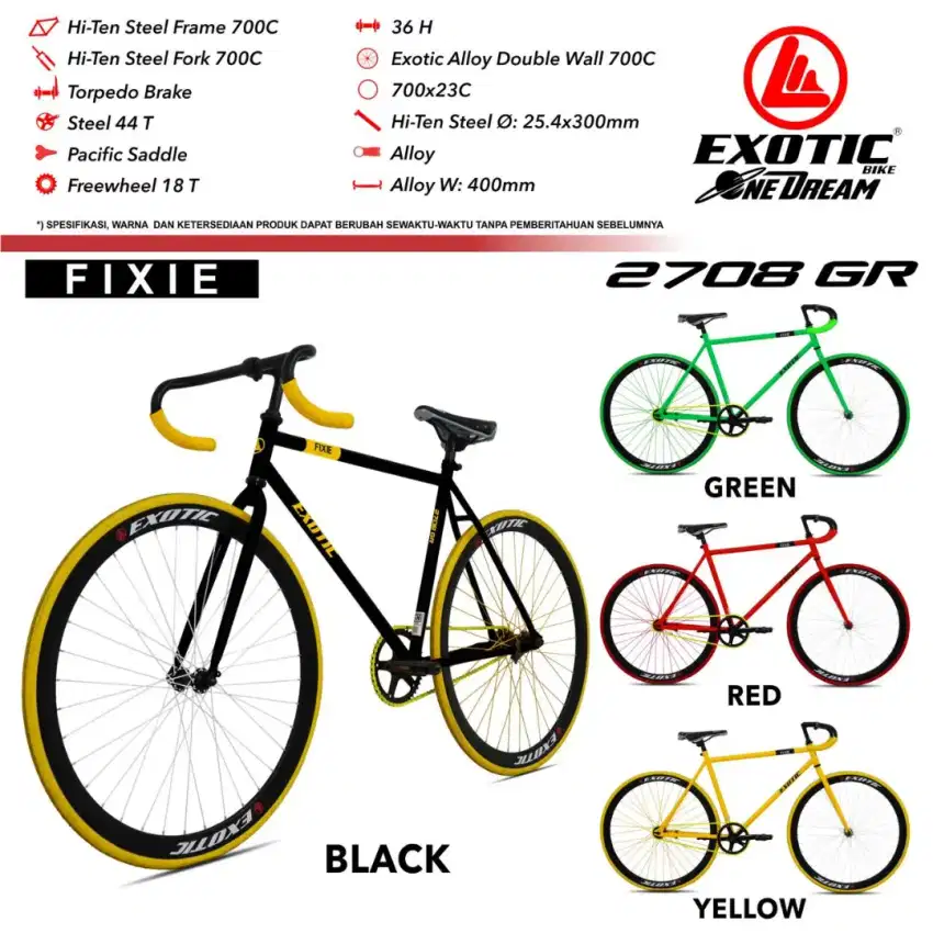 Sepeda Fixie Exotic 2708 GR