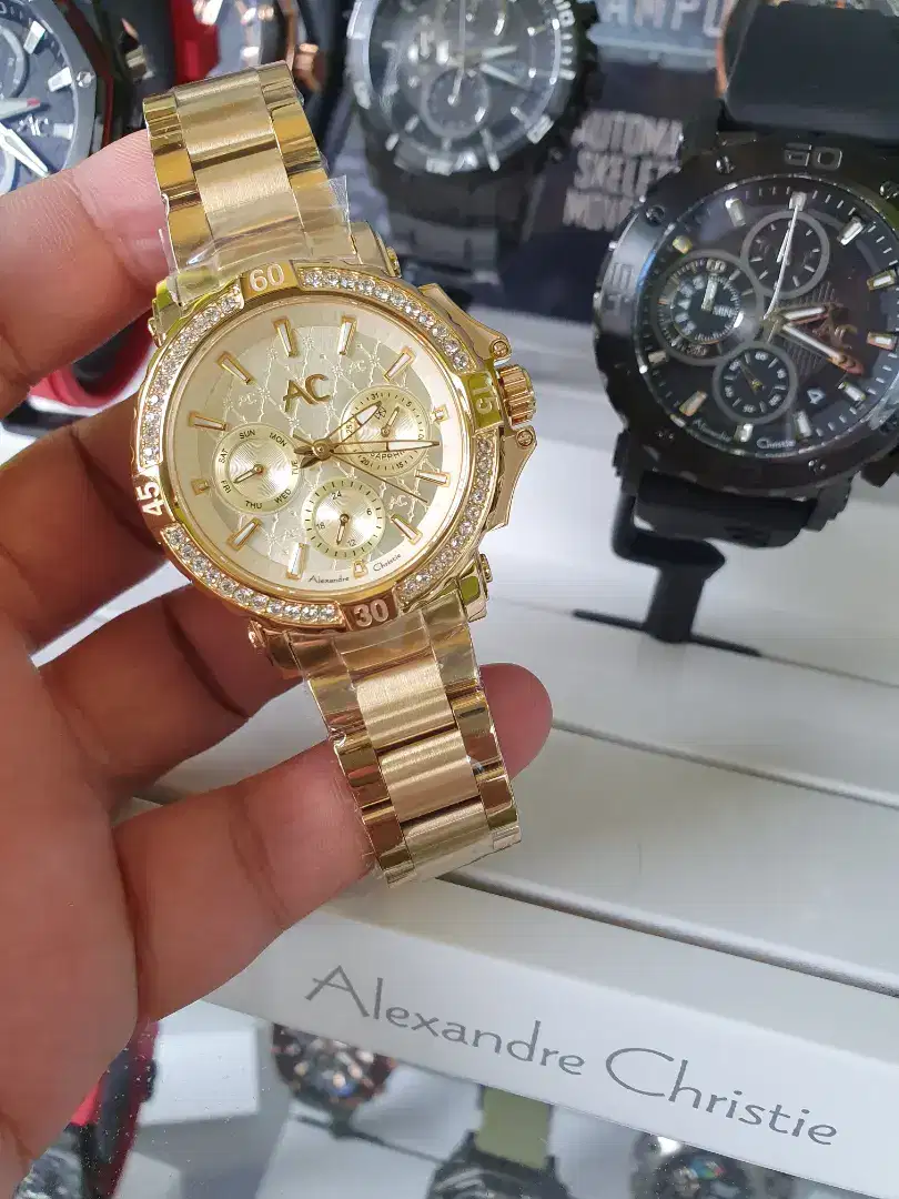 Alexandre christie 9205 waena gold cantik bngat d tangan kaca shappire