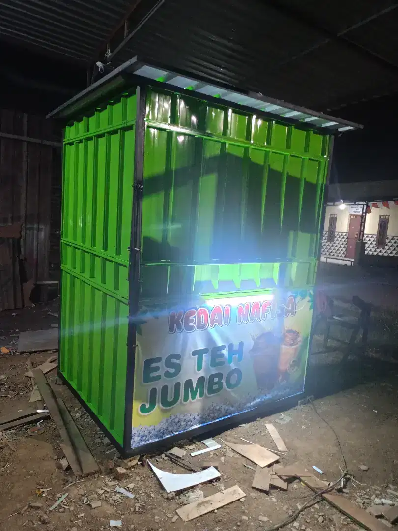 Rombong gerobak booth kontainer container semi replika kontainer