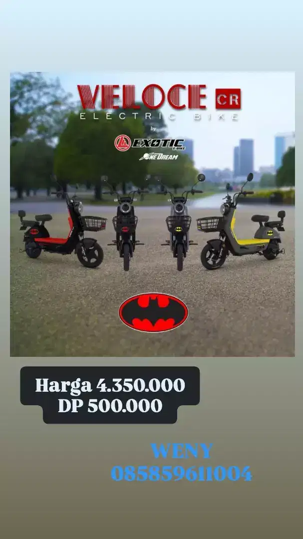 Sepeda Listrik EXOTIC Batman bisa cash dan kredit