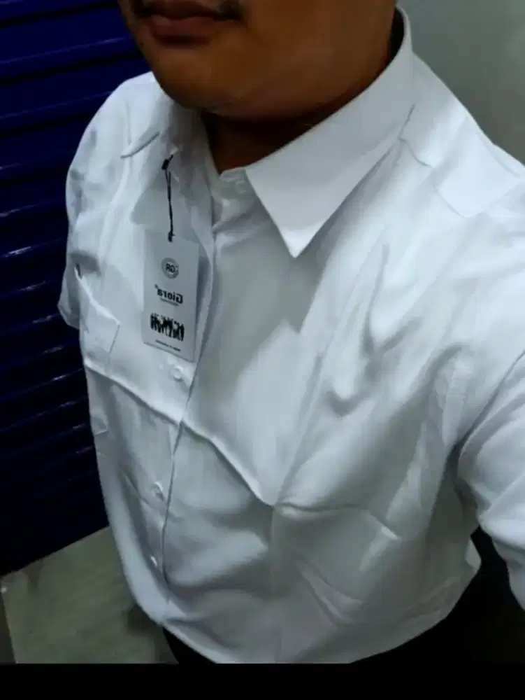 Jual kemeja kerja polos putih lengan panjang dan pendek