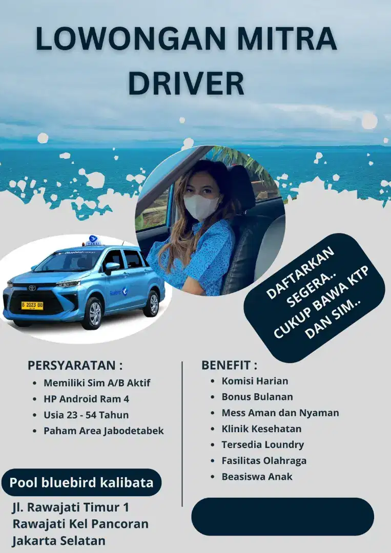 Loker Driver Taksi Online Blue Bird