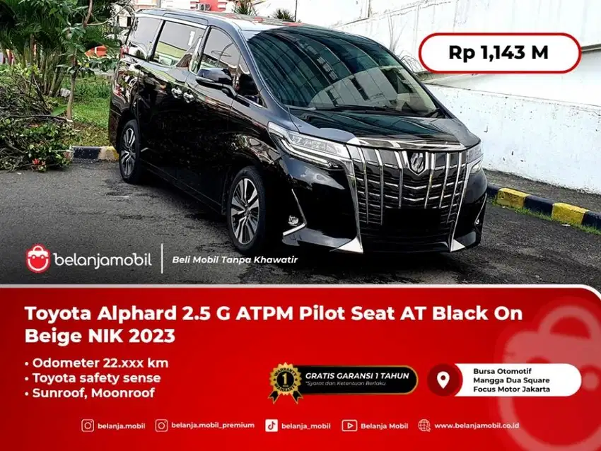 [PILOT SEAT] Toyota Alphard 2.5 G ATPM TSS AT Black On Beige 2023/2024