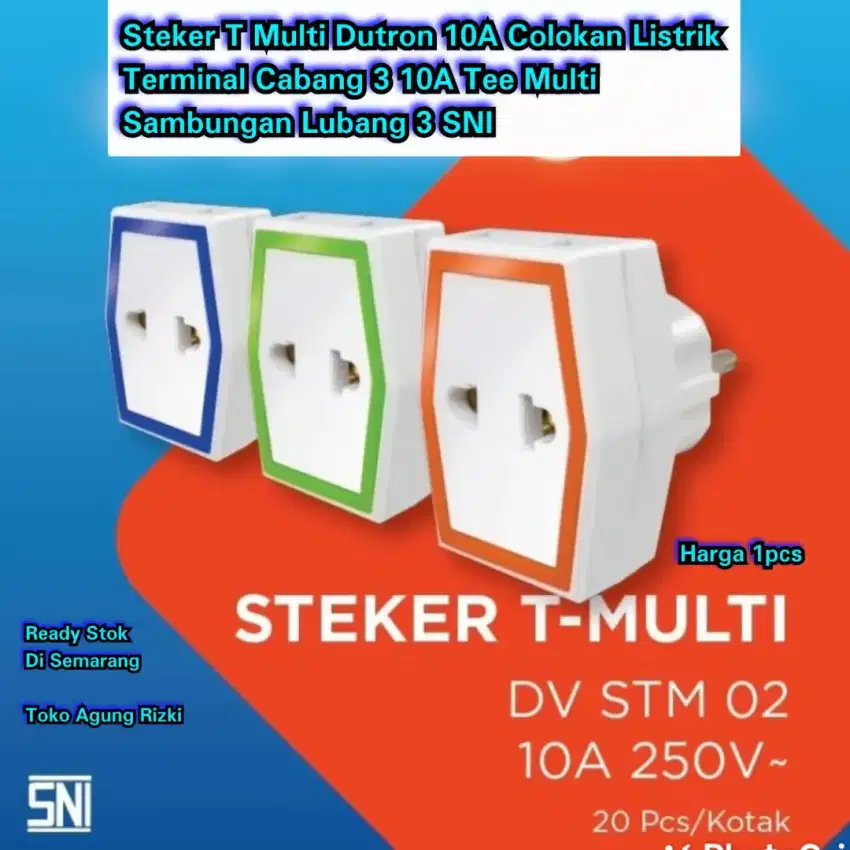 Steker T Multi Dutron 10A Colokan Listrik Terminal Cabang 3 10A Tee