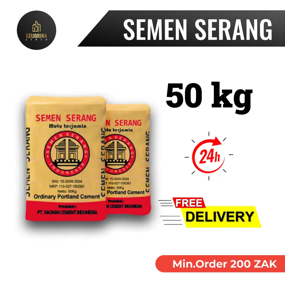 Semen Serang OPC 50 Kg - 200 ZAK | Gratis Pengiriman JABODETABEK