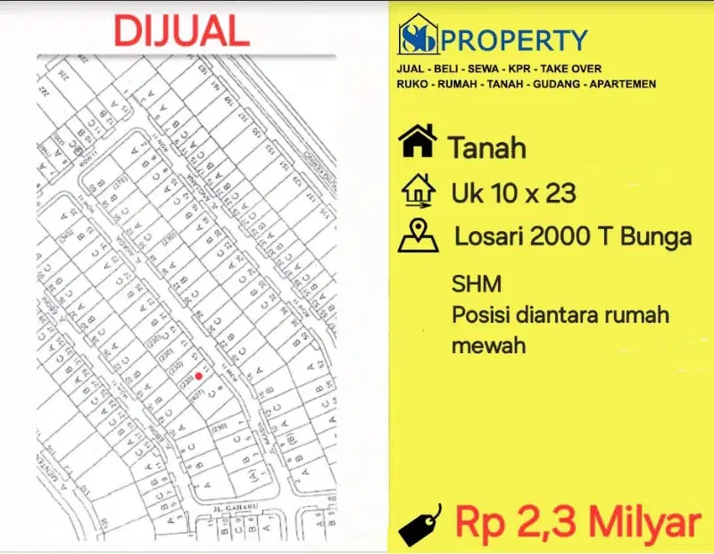 Dijual Tanah Tanjung Bunga Cluster Losari 2000