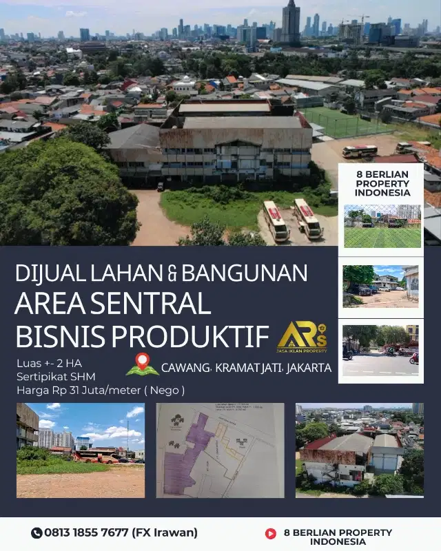 Dijual Tanah & Bangunan di Area Sentral Bisnis Cawang