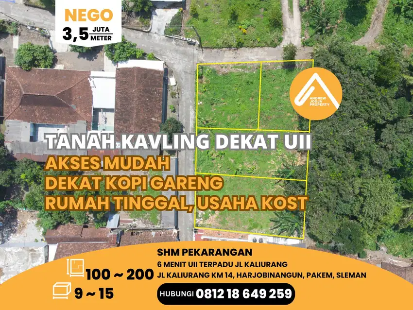 Jual Tanah Dekat UII Cocok Untuk Hunian Maupun Usaha Kost