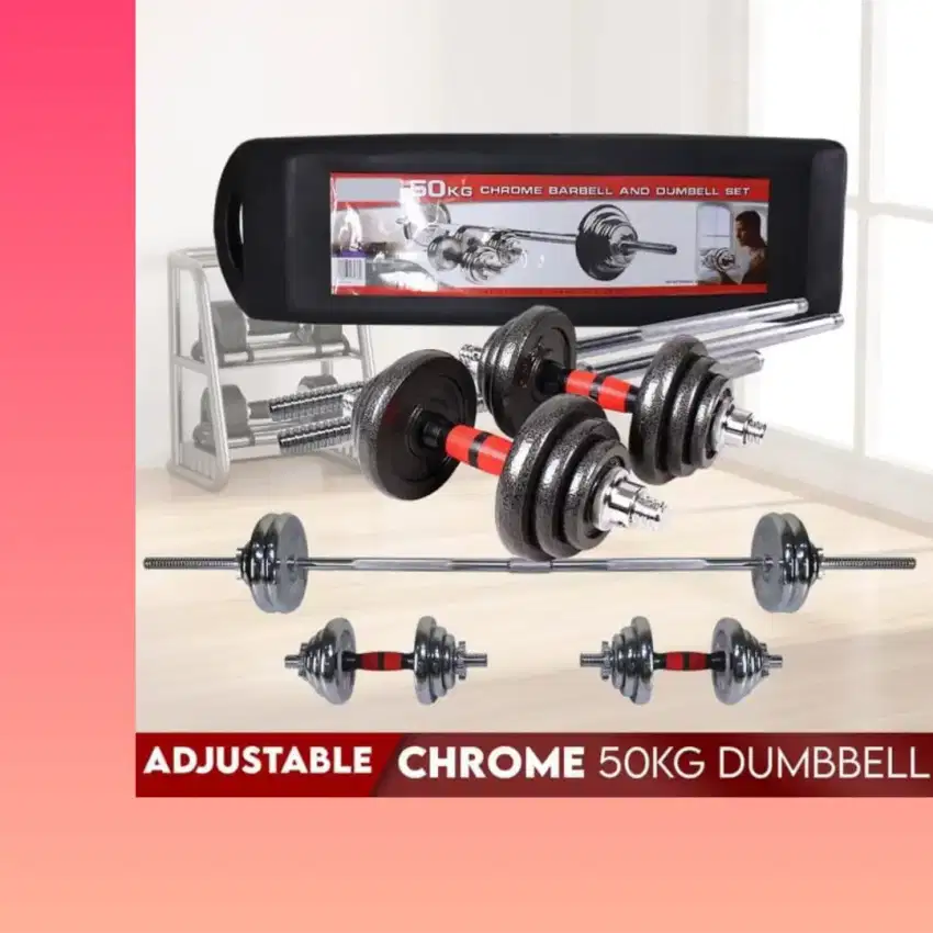 Dumble set 50kg full metal alat kebugaran KDN-241