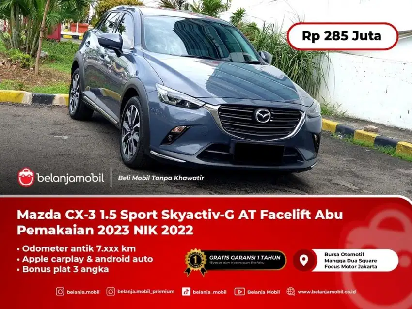 [ KM ANTIK 7RB ] Mazda CX-3 1.5 Sport AT Abu Pemakaian 2023 NIK 2022