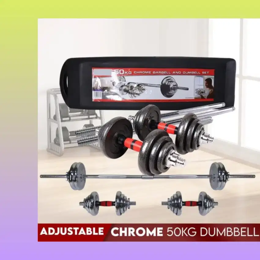 Dumble set 50kg full metal alat kebugaran KDN-241