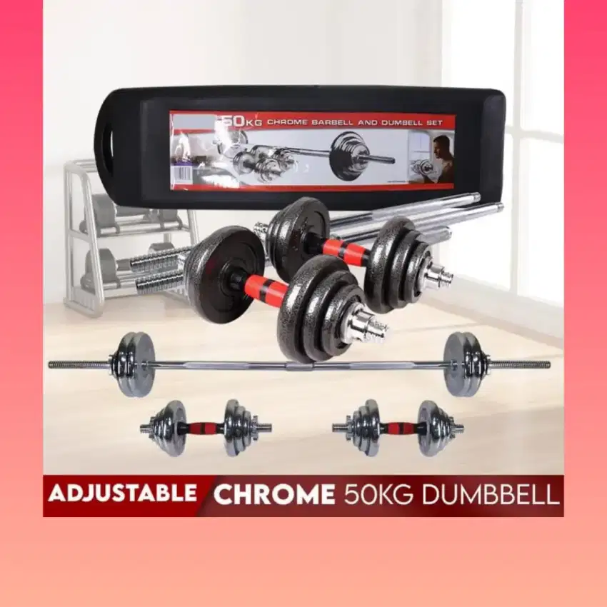 Dumble set 50kg full metal alat kebugaran KDN-241