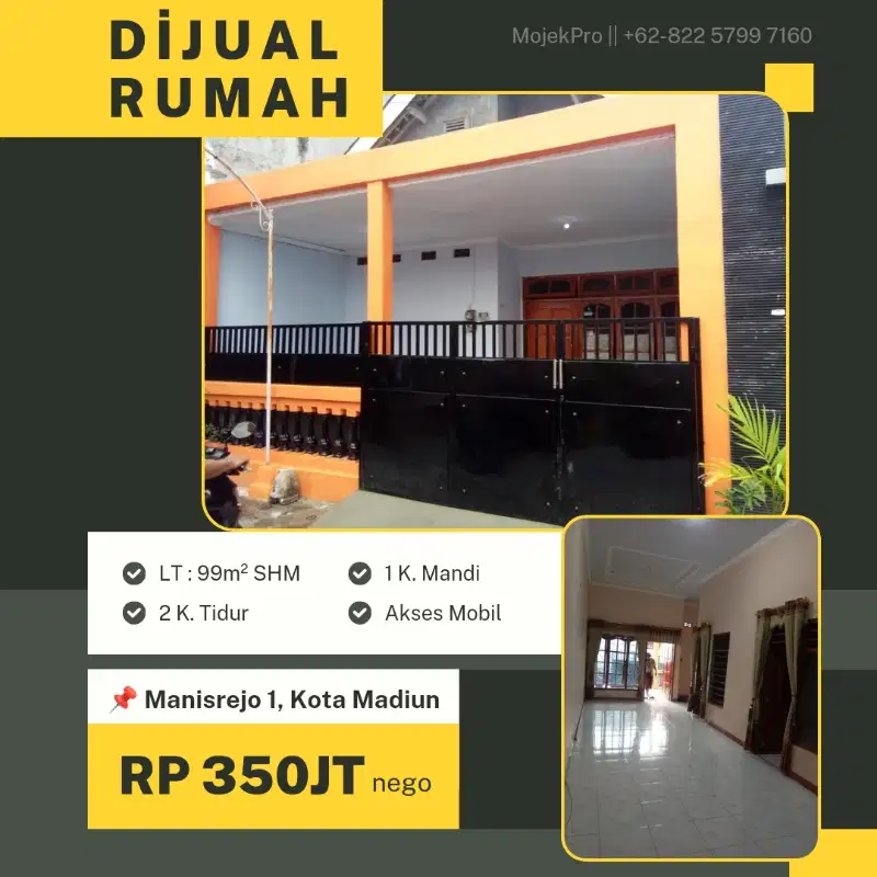 DİJUAL RUMAH SİAP HUNİ di Perumnas Manisrejo 1