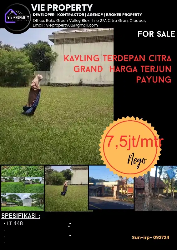 kavling terdeoan citra grand harga terjun payung