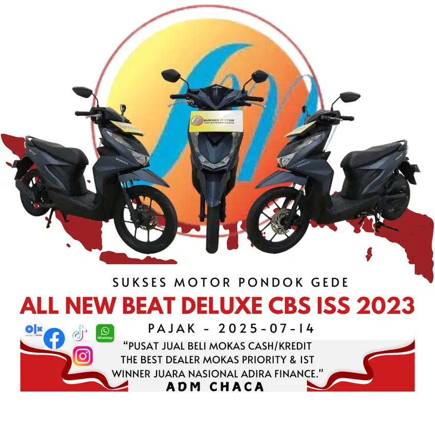 HONDA ALL NEW BEAT DELUXE CBS ISS 2023 PLAT BEKASI KOTA DP 600K