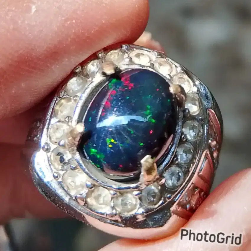 Natural kalimaya black Opal full jarong dim 12mm