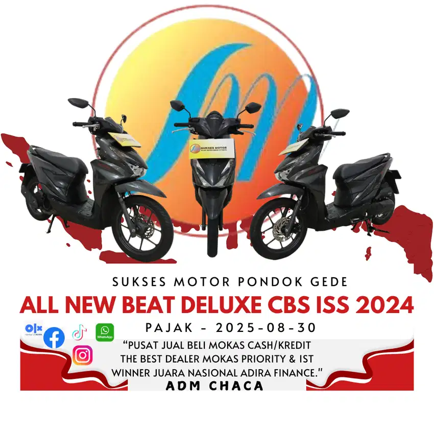 BUNGA 0% VIA CC ALL NEW BEAT DELUXE CBS ISS 2024 LIKE ENW PLAT BEKASI