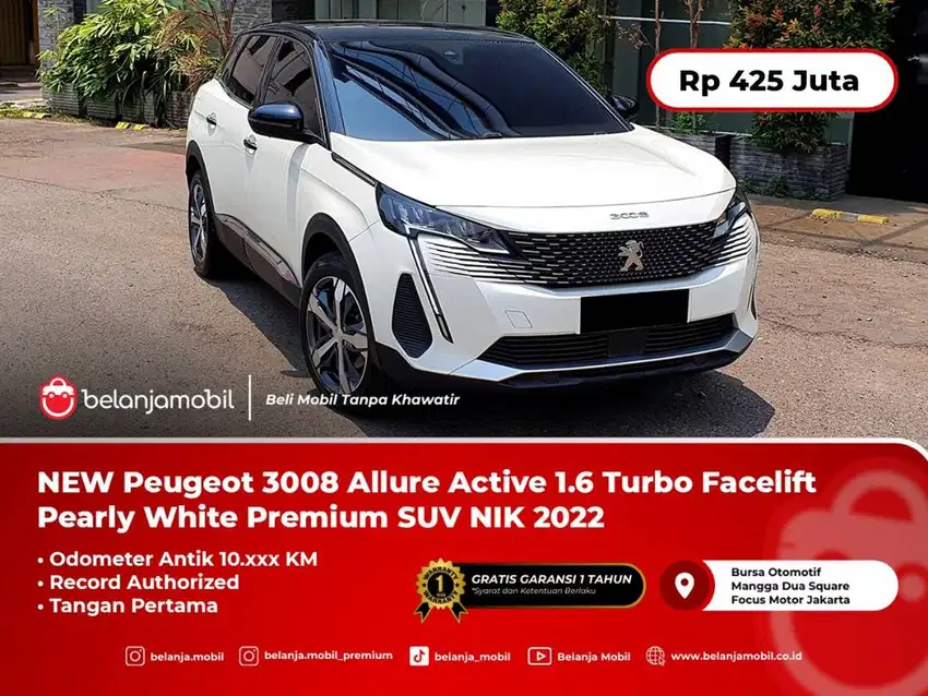 [KM ANTIK 10RB] NEW Peugeot 3008 Allure Active 1.6 White SUV NIK 2022