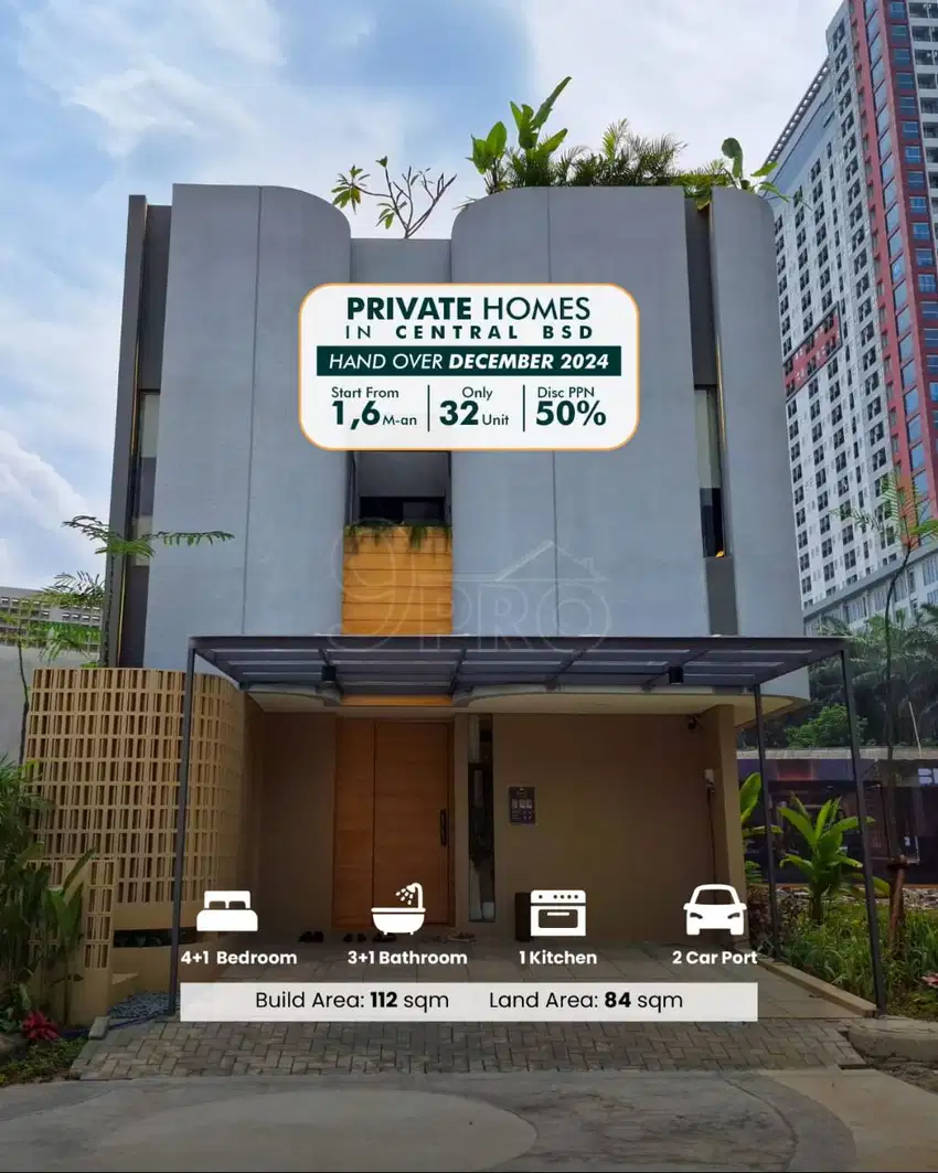 Rumah baru BSD , DP 0% – BIO District at Central BSD – Type C (7×12)