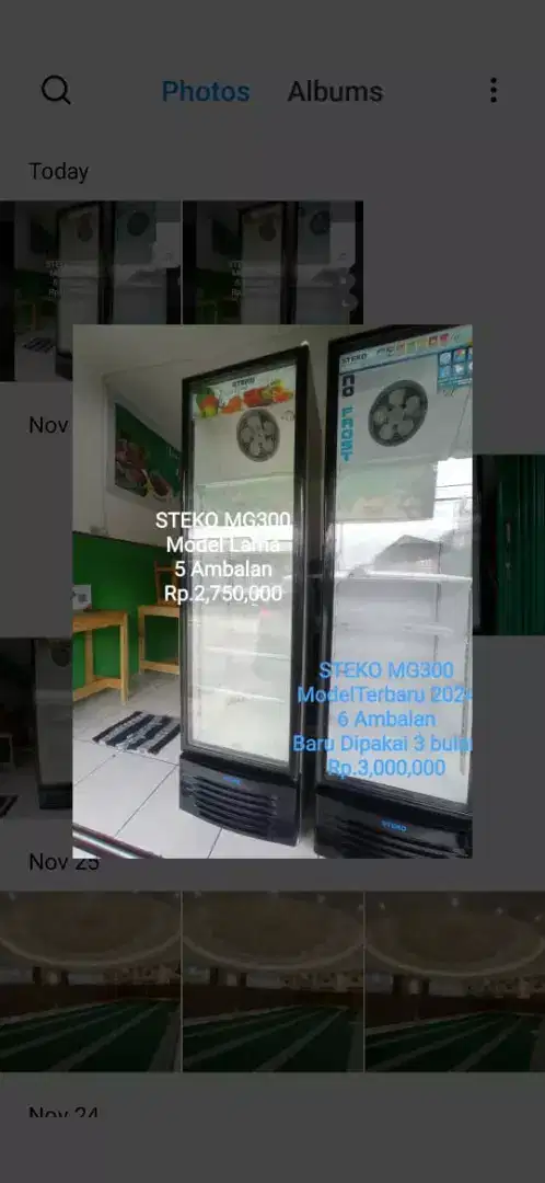 Showcase Display Cooler Steko MG300 2 Unit Second Kondisi Sangat Prima