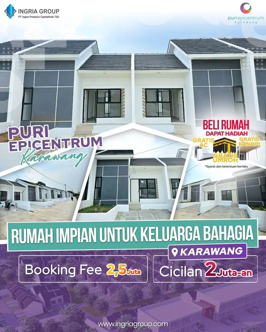 Dijual Cepat Rumah di karawang dkt gerbang tol karawang barat sdh Shm