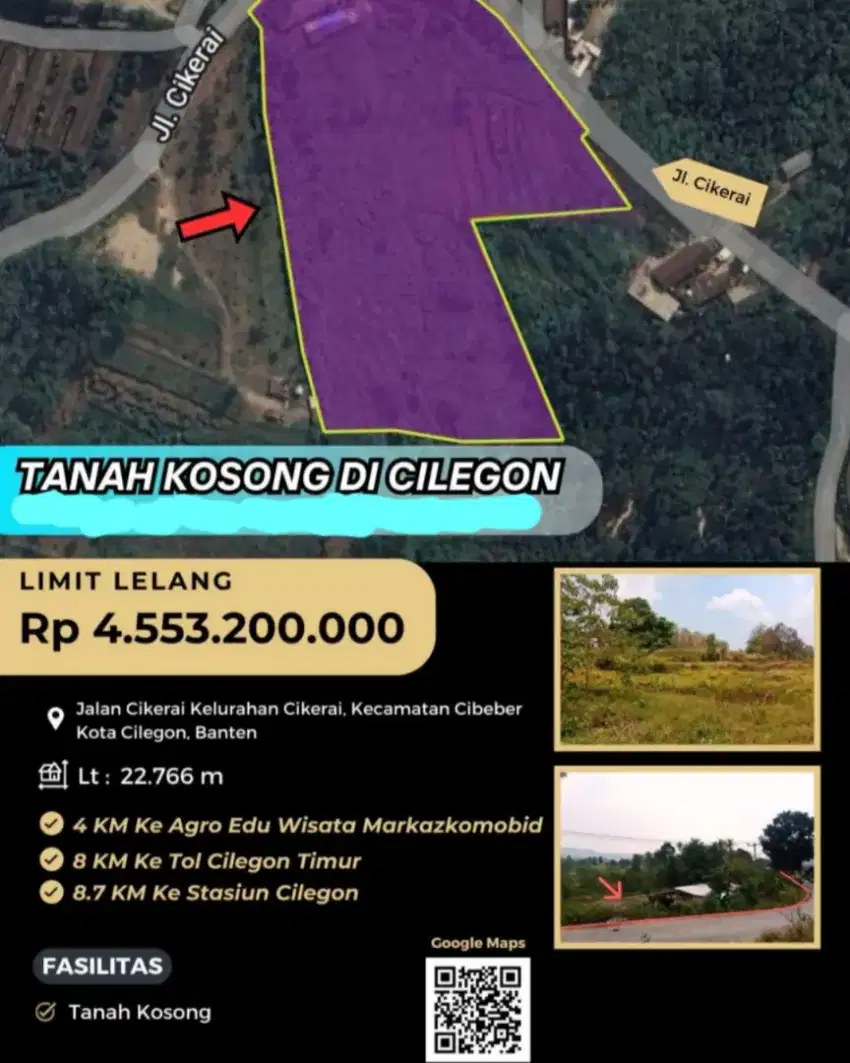 Dijual Tanah Cikerai Cibeber Cilegon