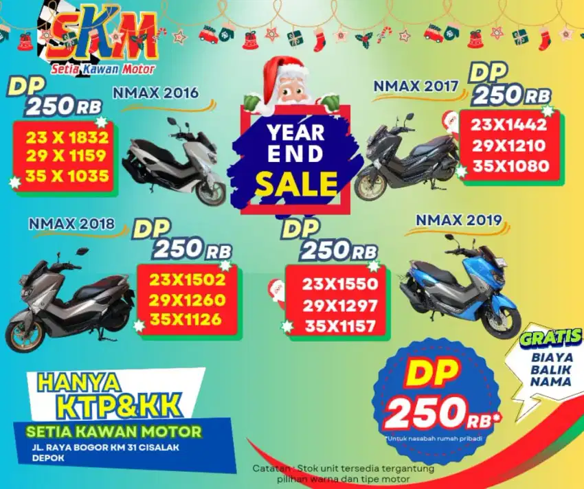 (potongan DP 50% lngsng gass) nmax 2019 cash credt