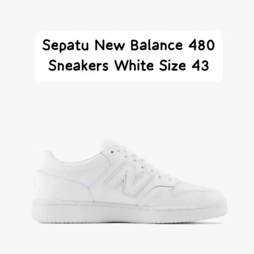 Cod Sepatu New Balance 480 Sneakers White Size 43 Brand New Original