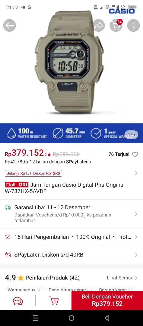 Jam tangan Casio digital