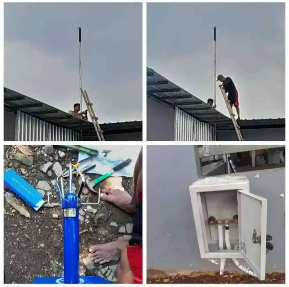 Pasang grounding Anti Petir konvensional Murah komplit di bogor