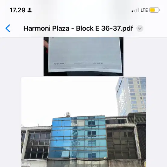 DIJUAL  RUKO gandeng  di Harmony Plaza Jakarta Pusat