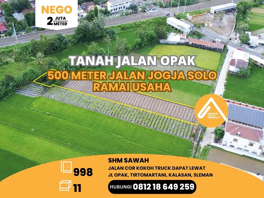 Jual Tanah Jalan Opak Harga Bu Akses Mudah Ramai Usaha