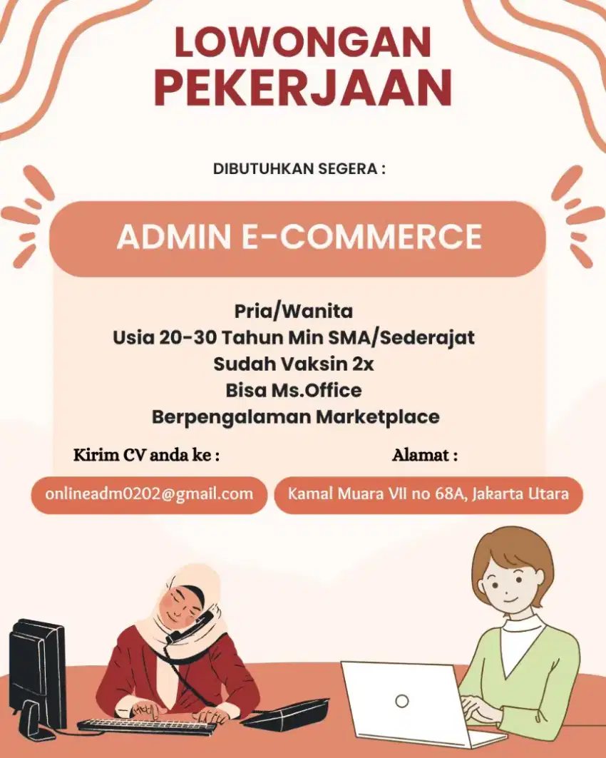 Dibutuhkan Admin Online E-commerce