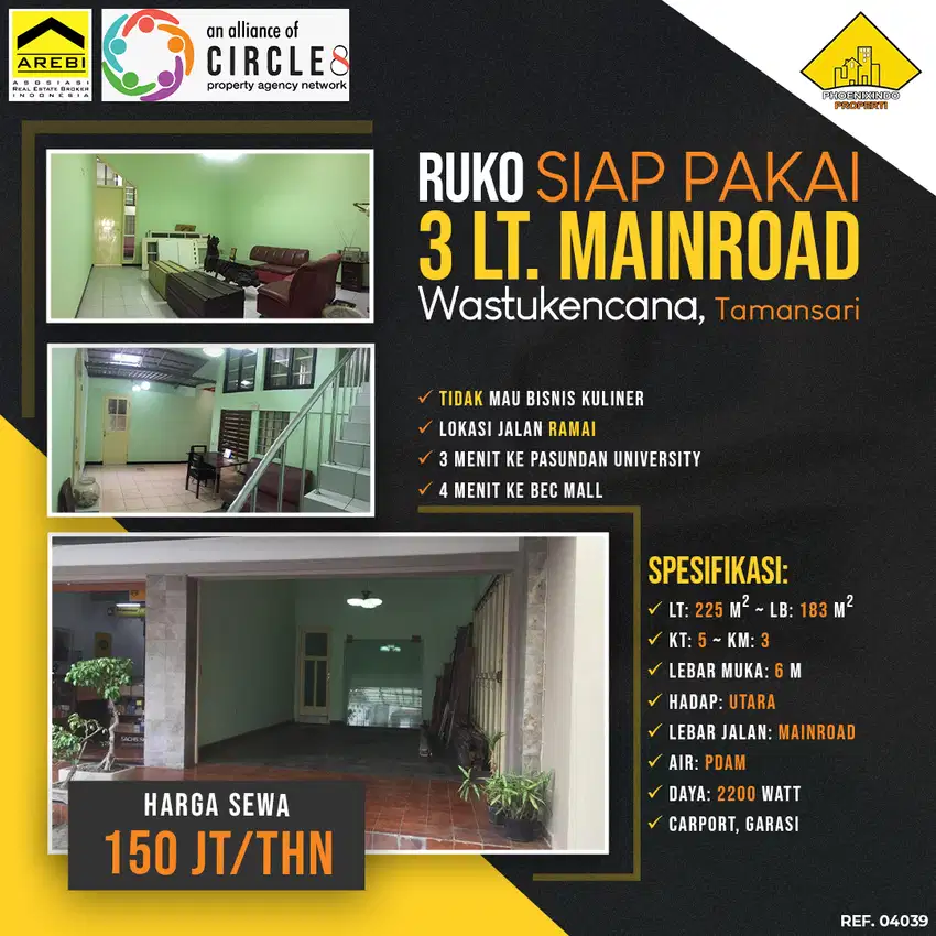 Ruko SHM 3 Lantai Siap Pakai Mainroad Wastukencana, Bandung