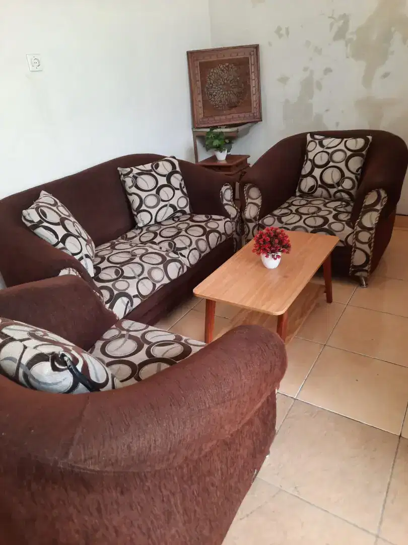 Sofa minimalis mulus 2+1+1 tanpa meja