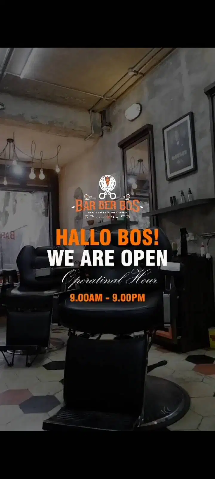 Hallo Bos! We are open Barberbos Surya Sumantri!