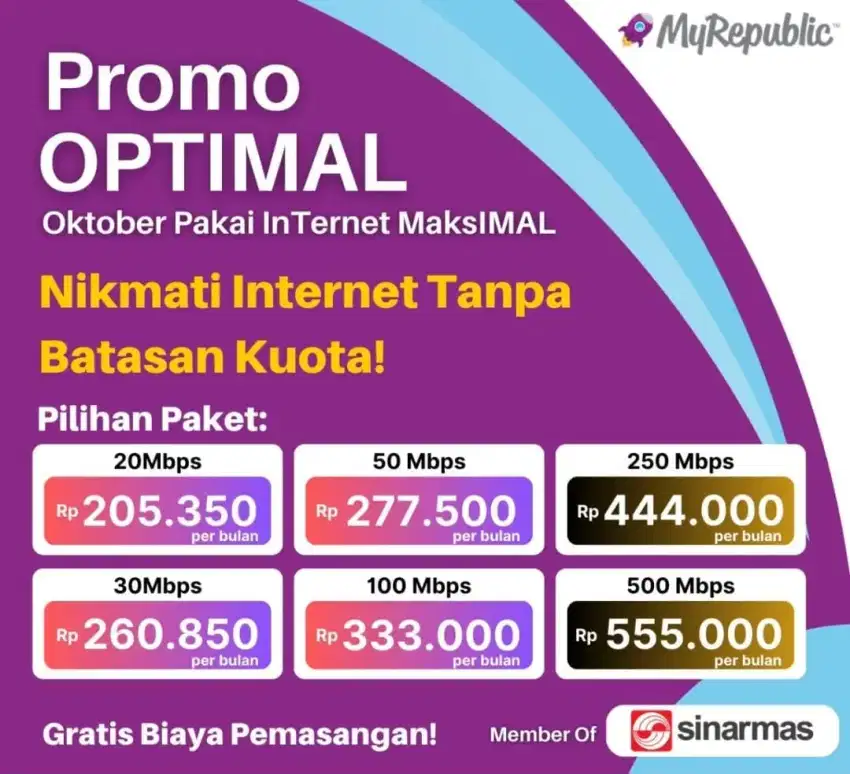 My Republic layanan internet terbaik full fiber unlimited