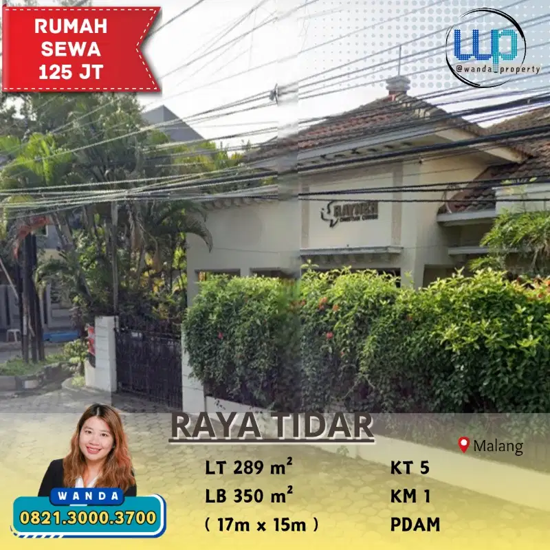 Disewakan Rumah Pinggir Jalan Tidar Malang