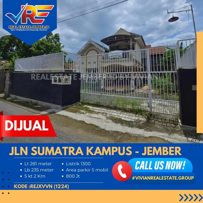 RUMAH COCOK UNTUK KOST DI PUSAT KAMPUS JEMBER