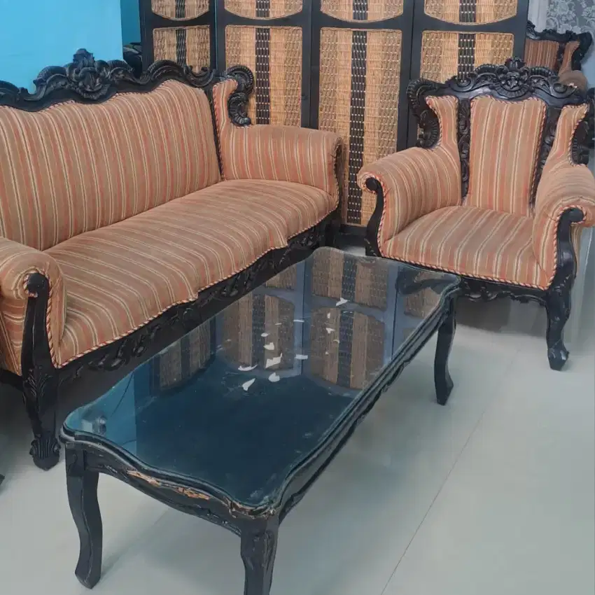 1 set sofa kayu jati