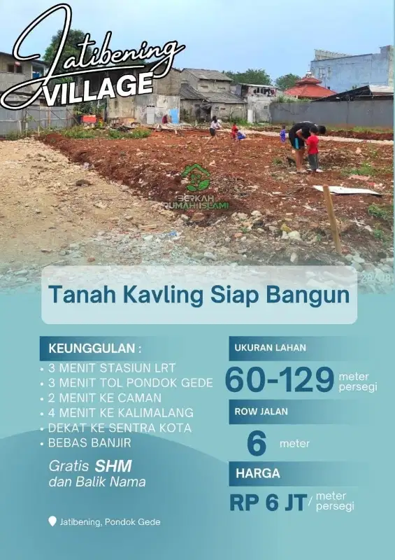 Jual Tanah Kavling Murah Siap Bangun Di Jatibening Bekasi