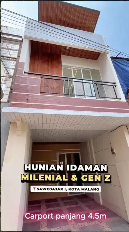 Dijual Rumah Milenial di Sawojajar Pusat dengan Tema Industrial Malang