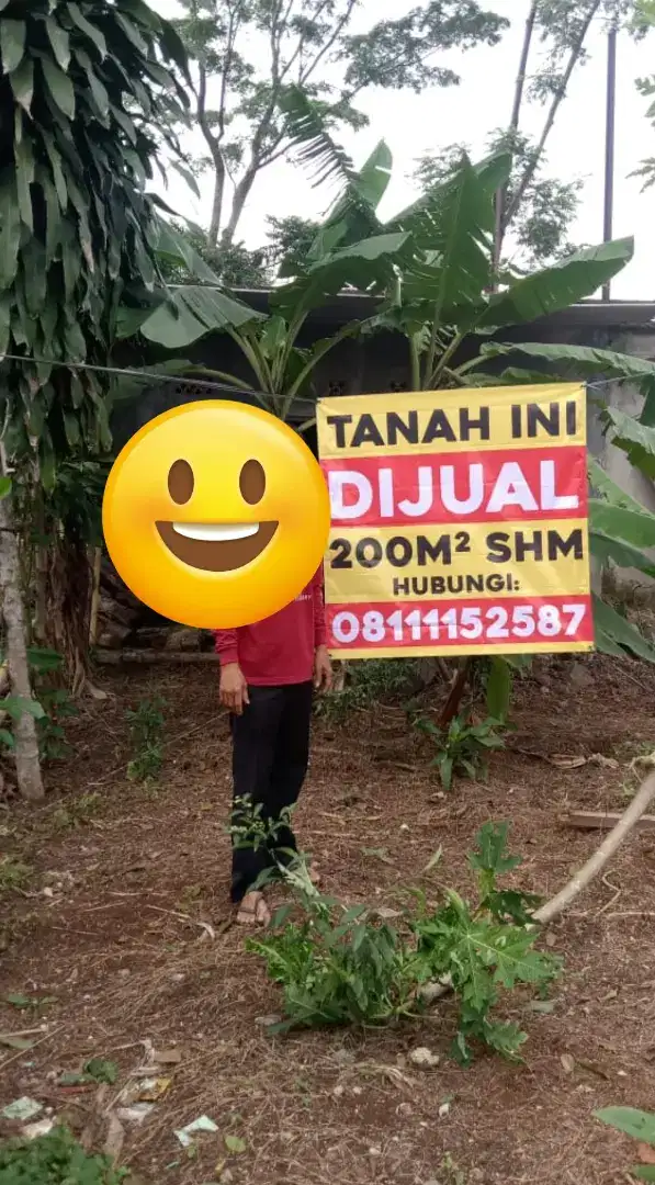 Dijual tanah 200m2 Shm Bisa untuk bangun kontrakan (NEGO)