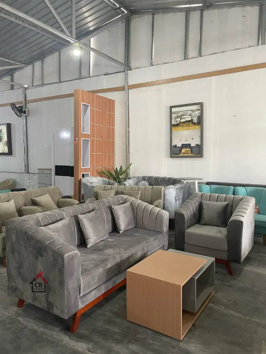 sofa tamu 3.1 + meja HPL